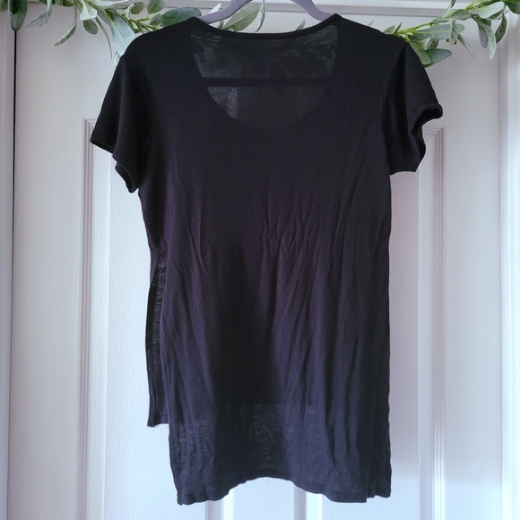 Nollie PacSun Split Side T-shirt Top Scoop Black XS - Picture 2 of 7